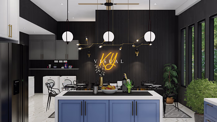 'AZURE OPULENCE: ELEGANT IBAN KITCHEN' | Visualization :: Behan…