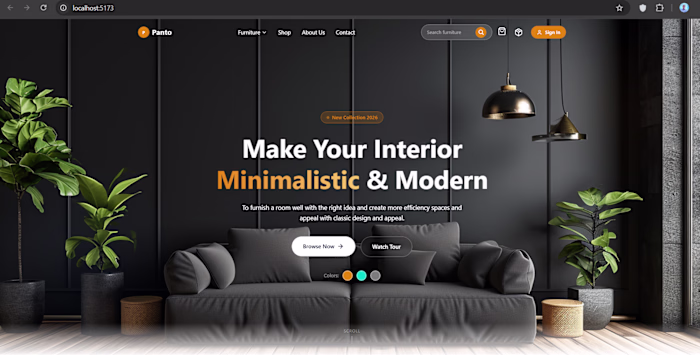 furniture store website for client