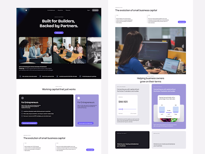 FinTech Capital SaaS Landing Page Design