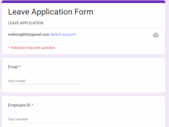 Leave Tracking System Automation using Google forms & sheet