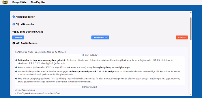 Enerjisa SCADA – Yapay Zekâ Destekli SCADA Analiz Arayüzü