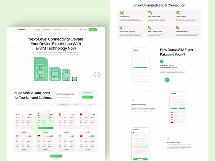 Pakabele - eSIM website
