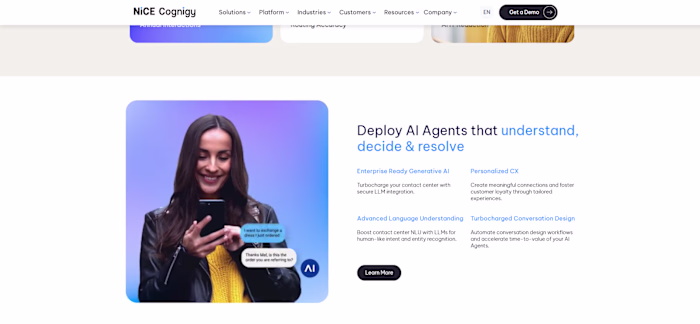 Cognigy.AI (http://Cognigy.AI) is a conversational