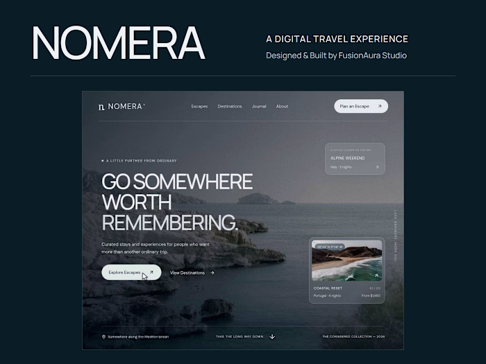 NOMERA — Curated Travel Website & Digital Experience