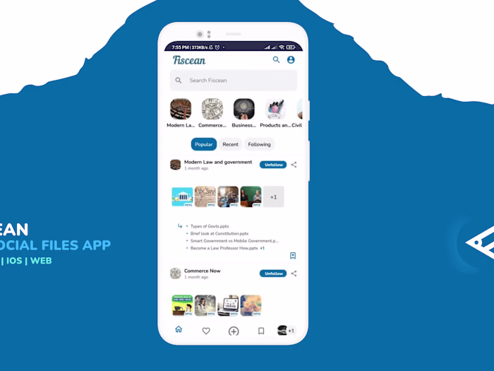 Built Fiscean App, it is a Social Files App