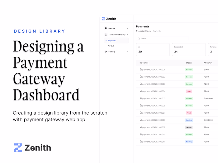 Zenith - 
Payment Gateway Dashboard