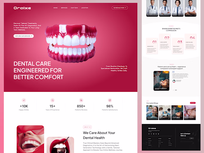 AI-Powered Dental Care Website UI/UX Design Ideas