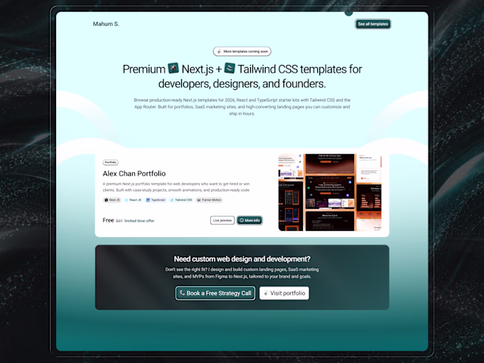 Next.js Template Marketplace