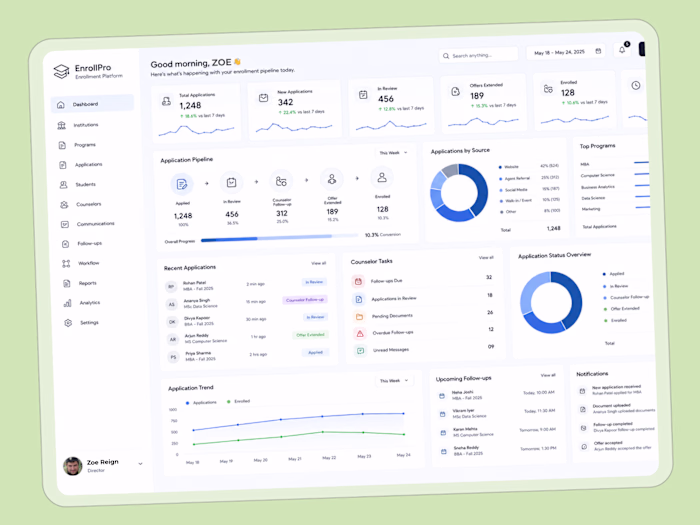 University Enrollment & Student Journey Platform