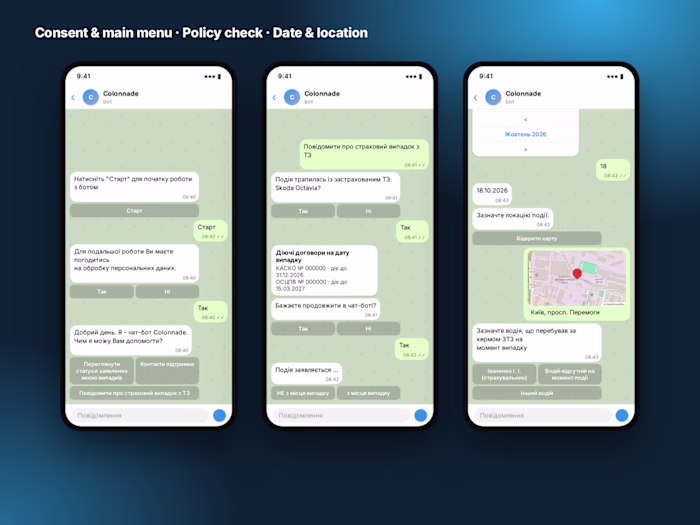 Colonnade claims bot — Claims chatbot · insurance
