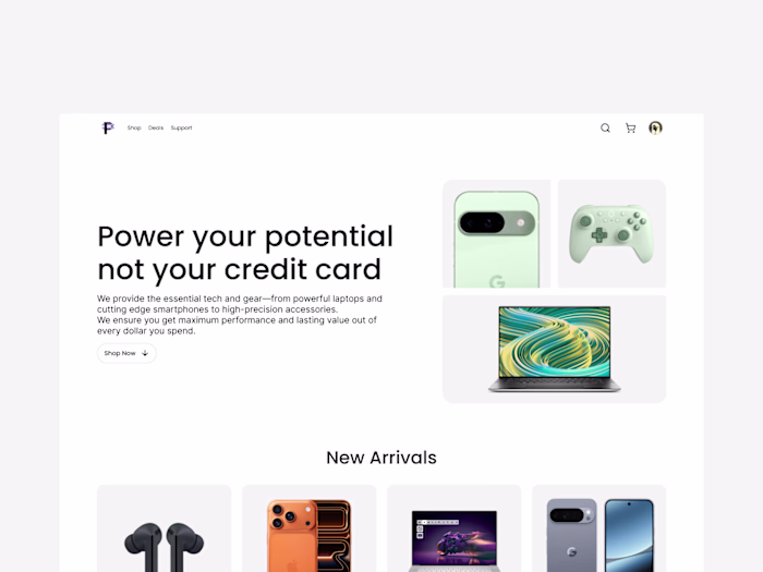 A design I'm currently working on for a online computer store