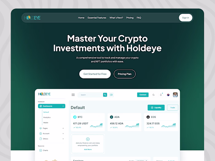 Designing a SaaS landing page for a crypto platform