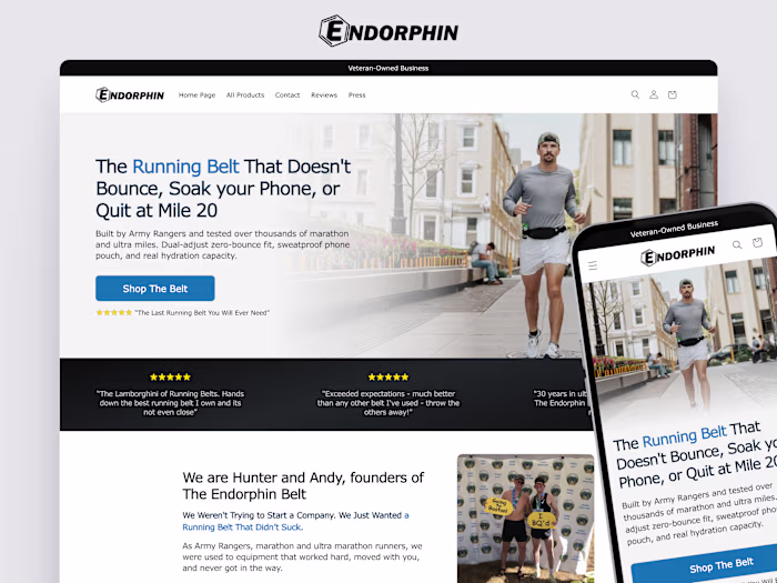 Endorphin Belt - Landing Page Design