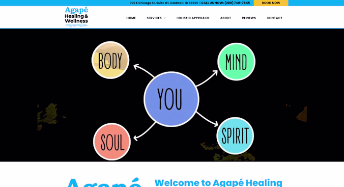 Responsive Website Development for Agapé Healing & Wellness