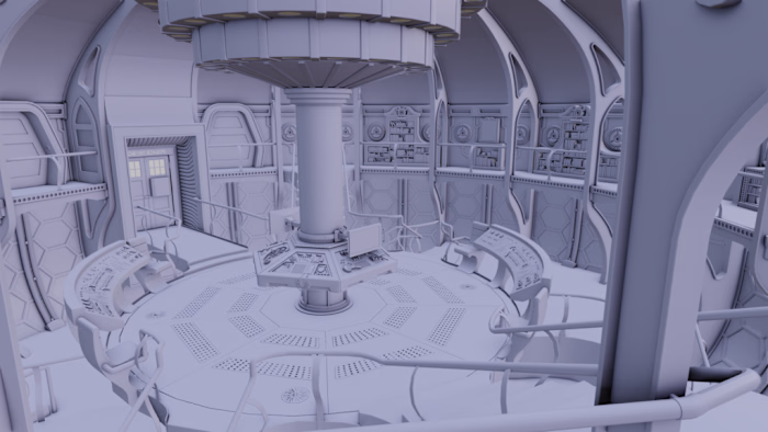 Hard-surface 3D Model: TARDIS Control Room (Doctor Who)
