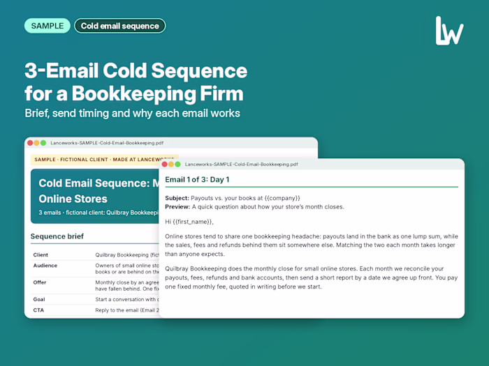 3-Email Cold Outreach Sequence for a Bookkeeping Firm