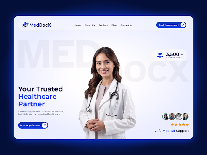 MedDocX — Healthcare Website Template | Framer