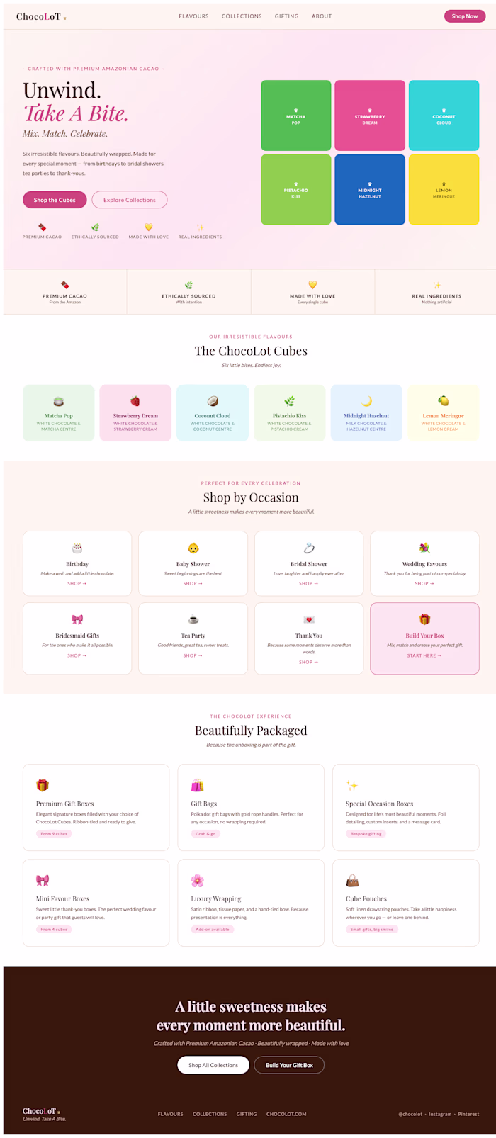 ChocoLot — E-commerce Website Concept.