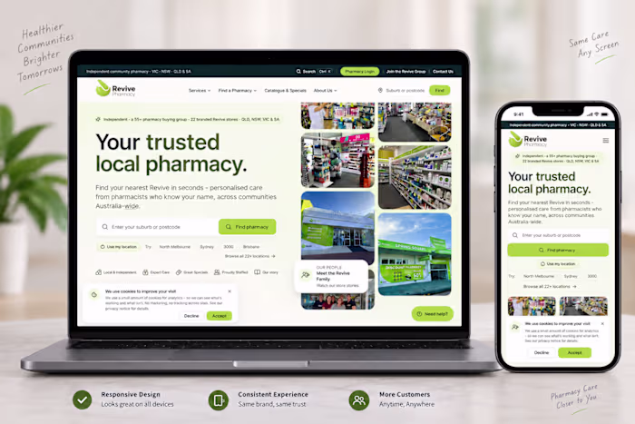 Pharmacy Group Website with Store Locator | WordPress & Figma