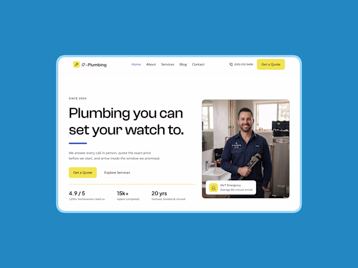 i7-Plumbing: Framer Website Template
