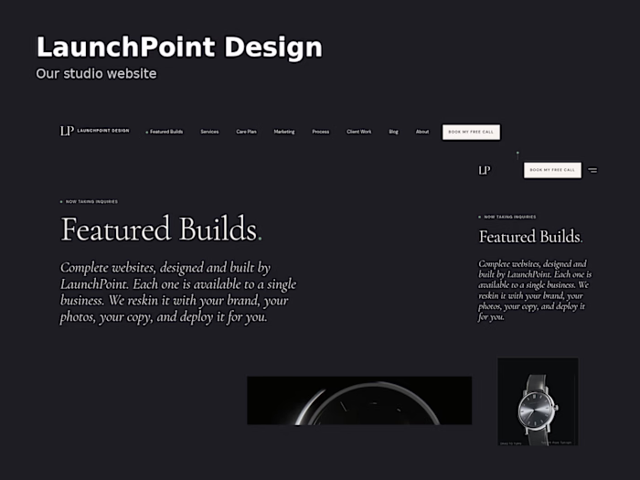 LaunchPoint Design: our own studio website