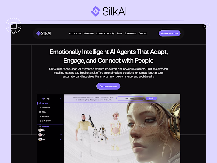 Silk AI Landing Page Design, Development and Branding