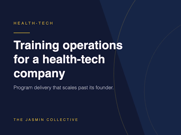 Training operations for a health-tech company