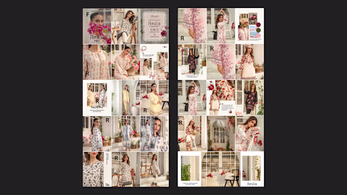 Custom Social Media Grid Design for Fashion Brand Husneara