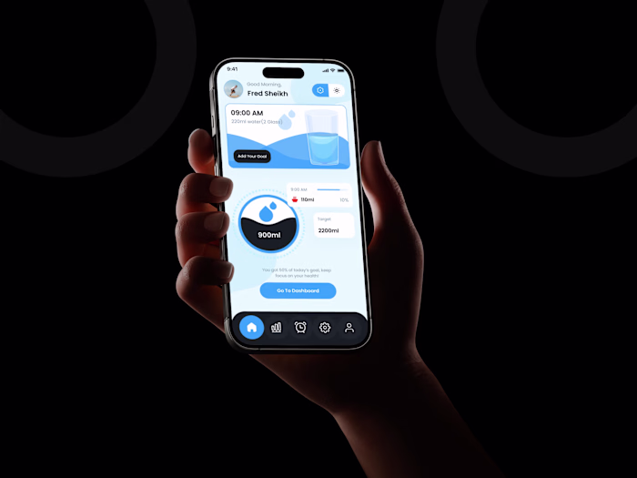 Water Tracker App – Clean & Minimal UI/UX Design