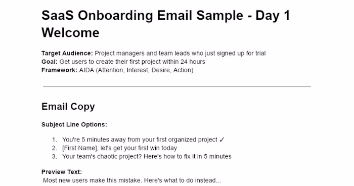 TaskFlow Onboarding Email Campaign