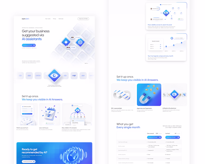 Landing page for AI ranking
