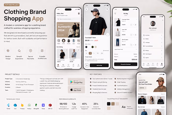 Built a modern clothing e-commerce