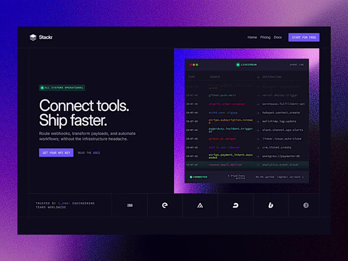 Stackr - Developer-focused Marketing Site in Framer