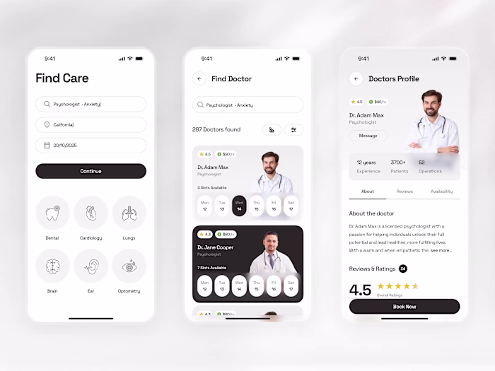 Healthcare - Appointment Mobile App Design
