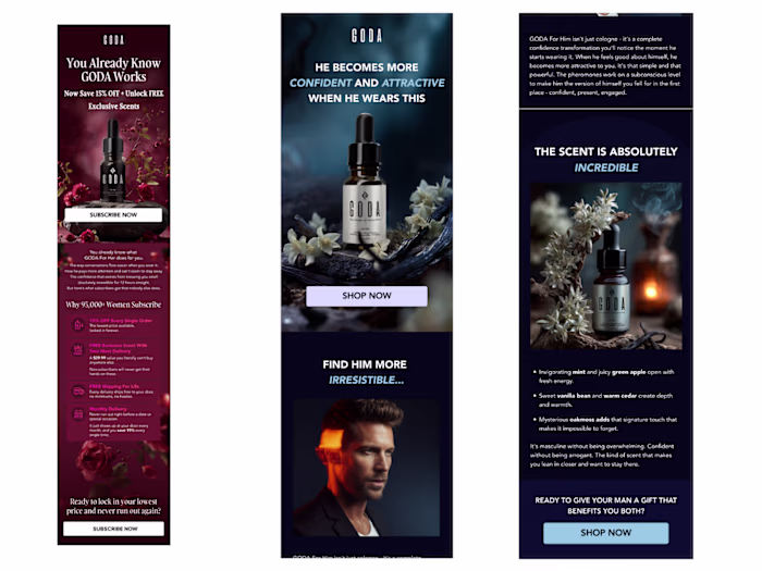 Figma email design for GODA brand