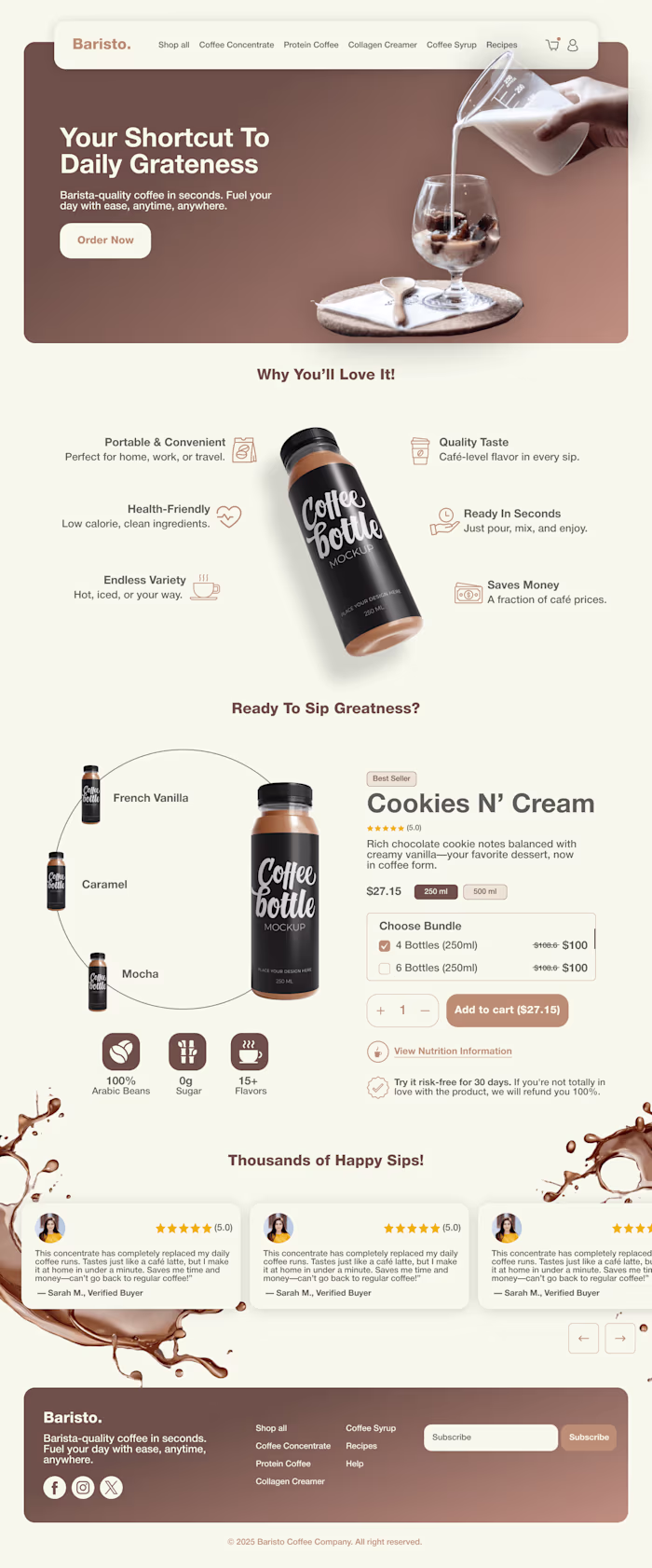 Baristo DTC Landing Page