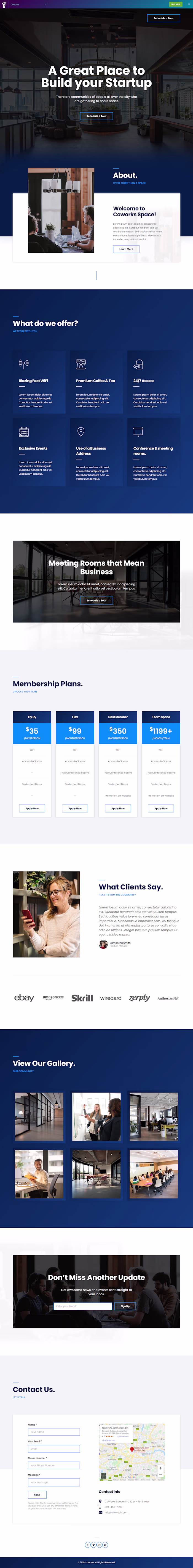 Coworking Space Website Design in