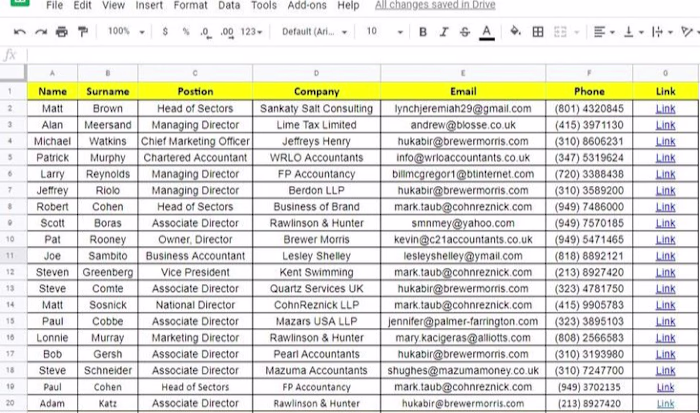 Built a targeted B2B contact