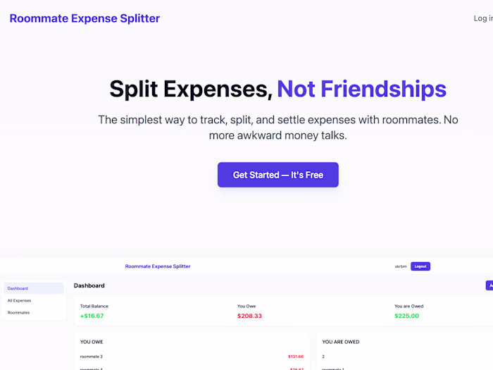 Roommate Expense Splitter
