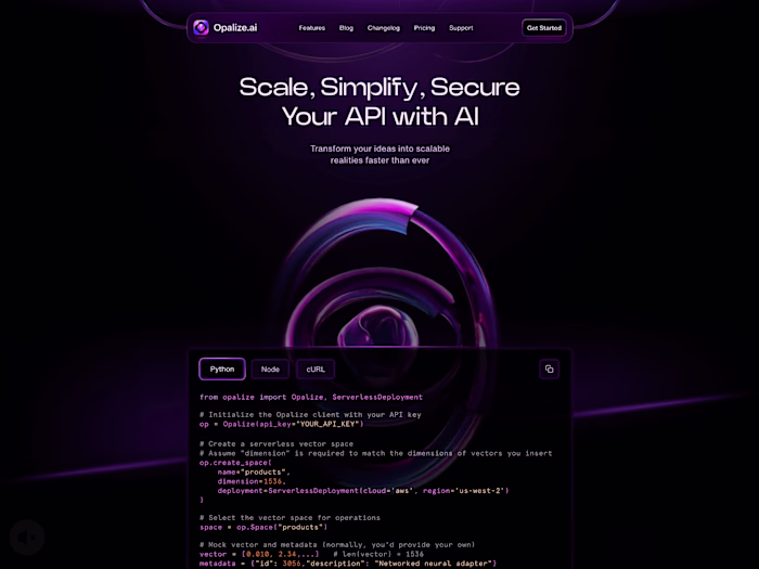 Opalize AI - Landing Page Motion Design