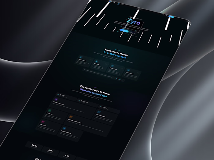 Zyro From Sketches to React UI