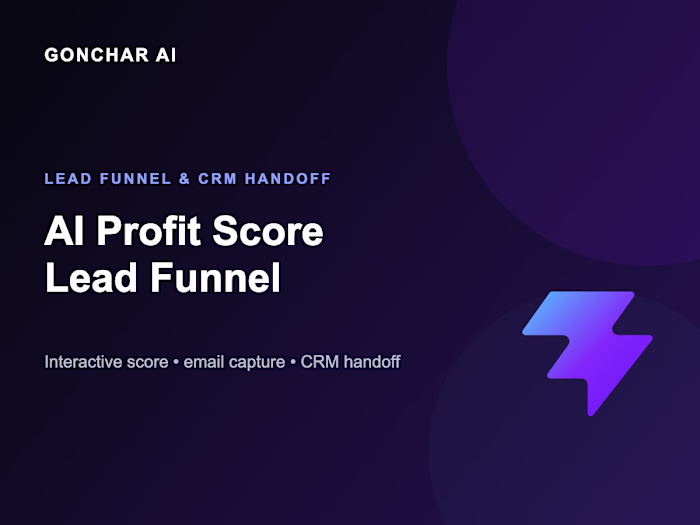 AI Profit Score Lead Funnel & CRM Handoff