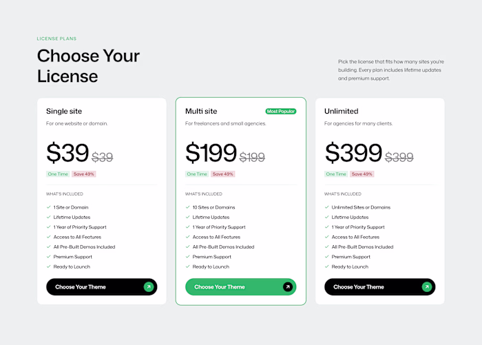 Designed a clean, modern pricing