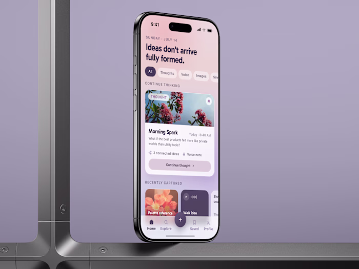 Mobile App Design | Idea Capture App | Voice Notes App Diary App
