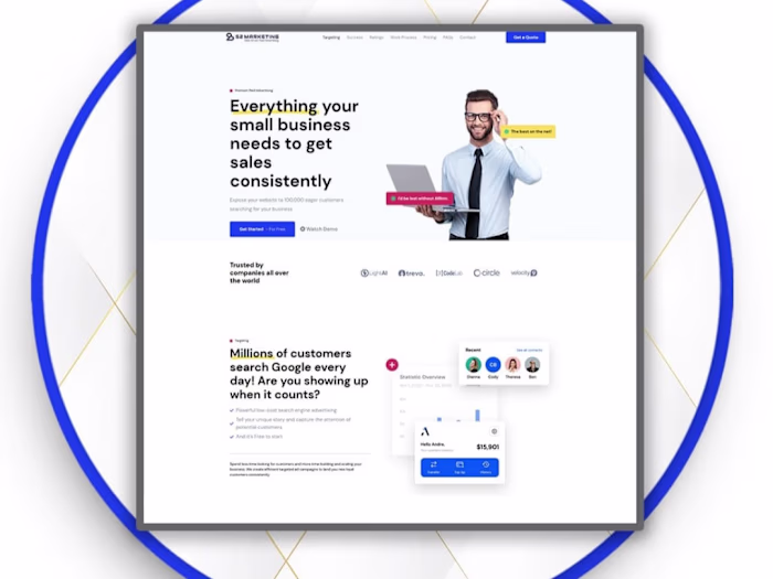 Landing Page of Business