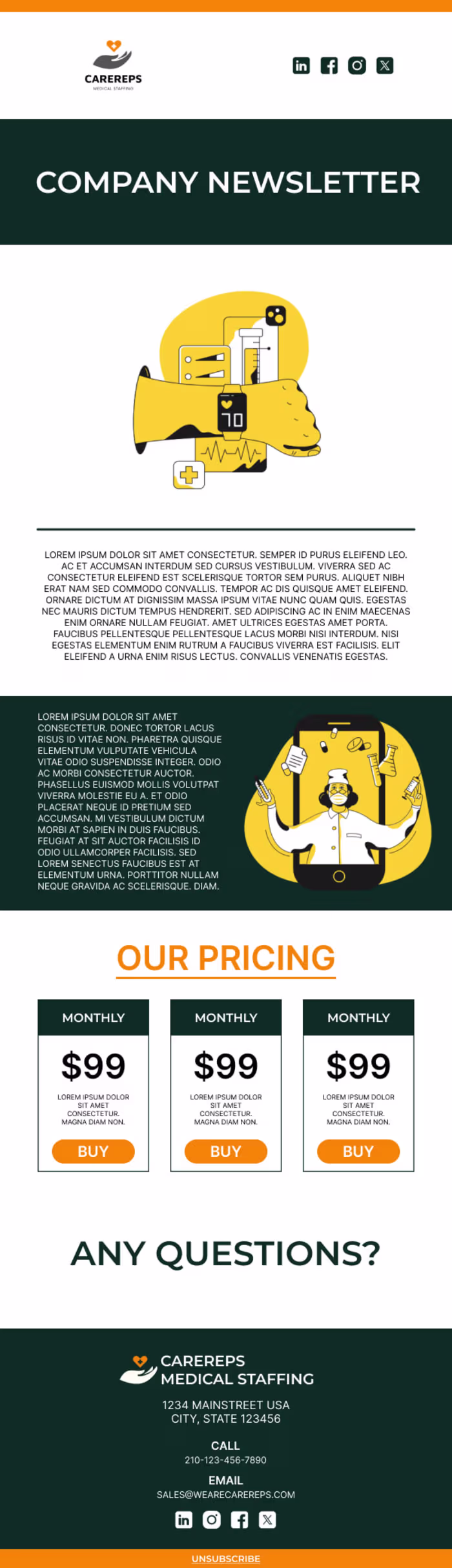 Company Newsletter for Medical Staffing Company