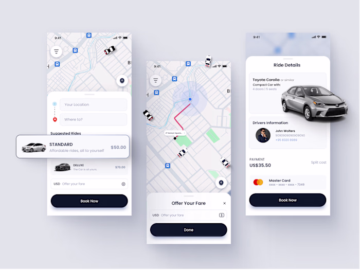 Taxi App with Live Location Sharing Feature