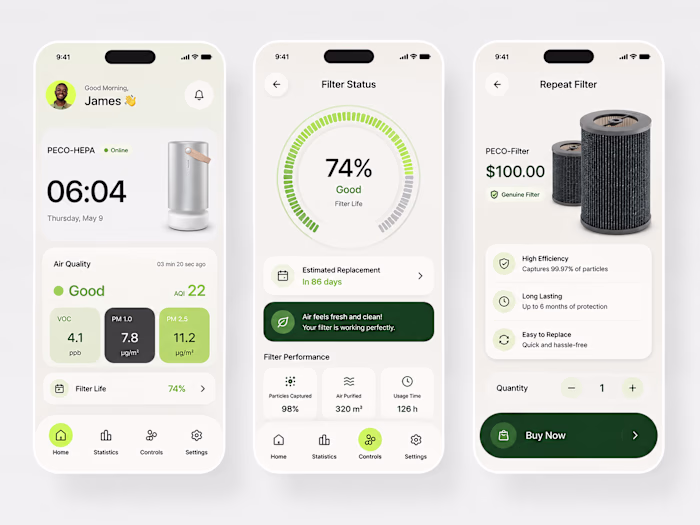 Air Quality Mobile App UI