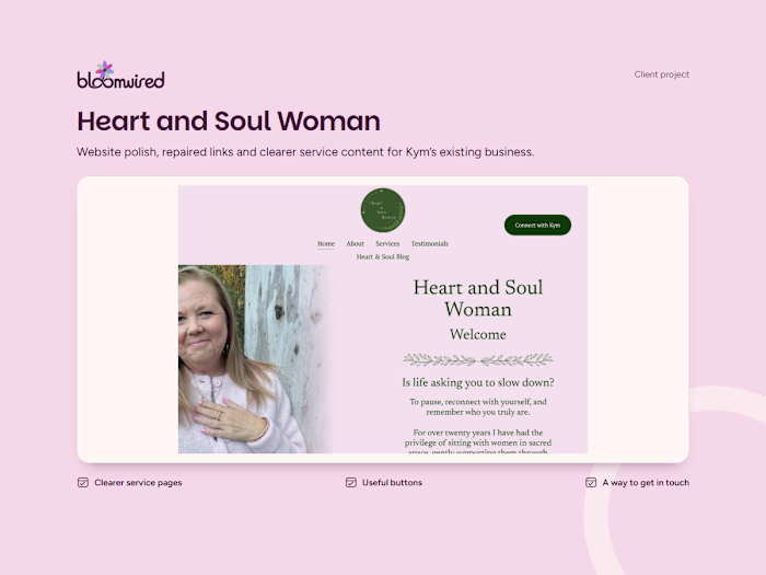 Heart and Soul Woman | Website Repairs & Polish