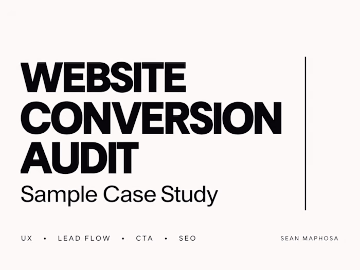 Website Conversion Audit — Sample Case Study
